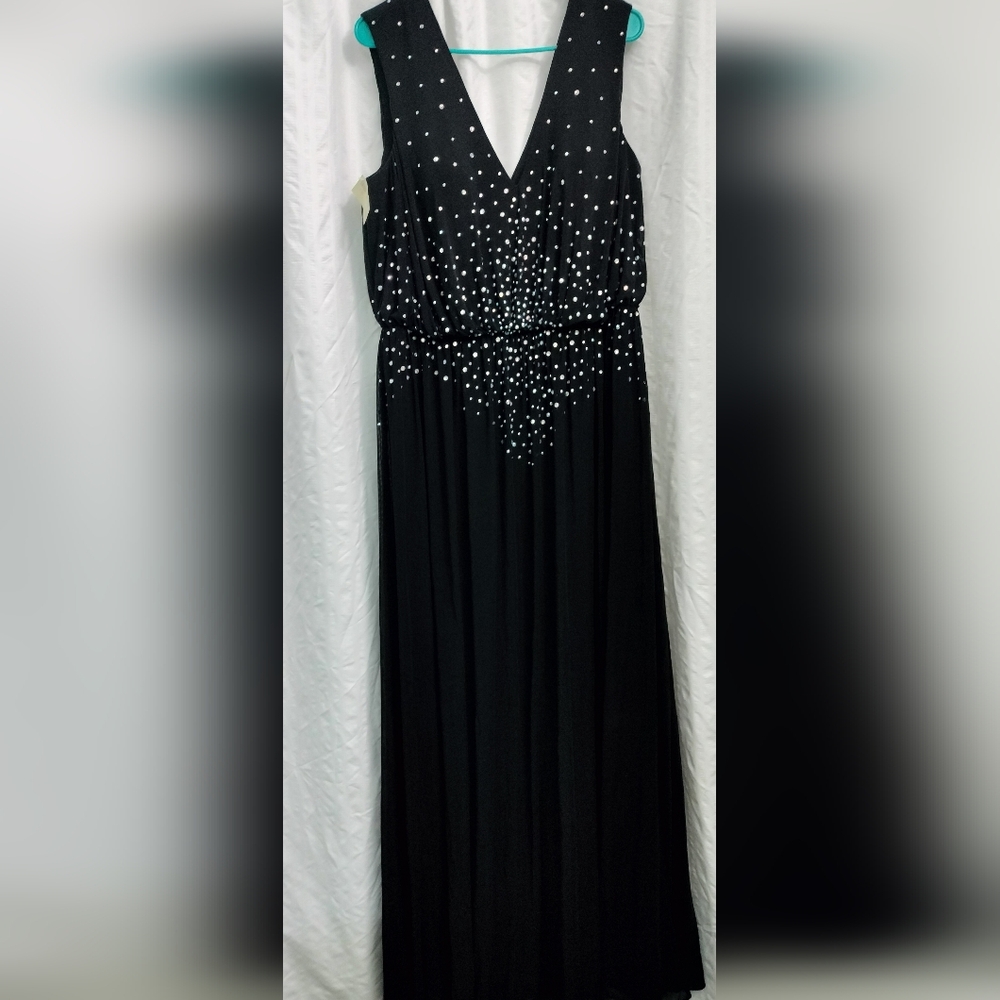 Celebrations Sydney's Closet Black Rhinestone Evening Gown